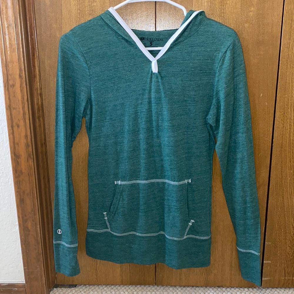 Green and White T-shirt Hoodie (light weight)